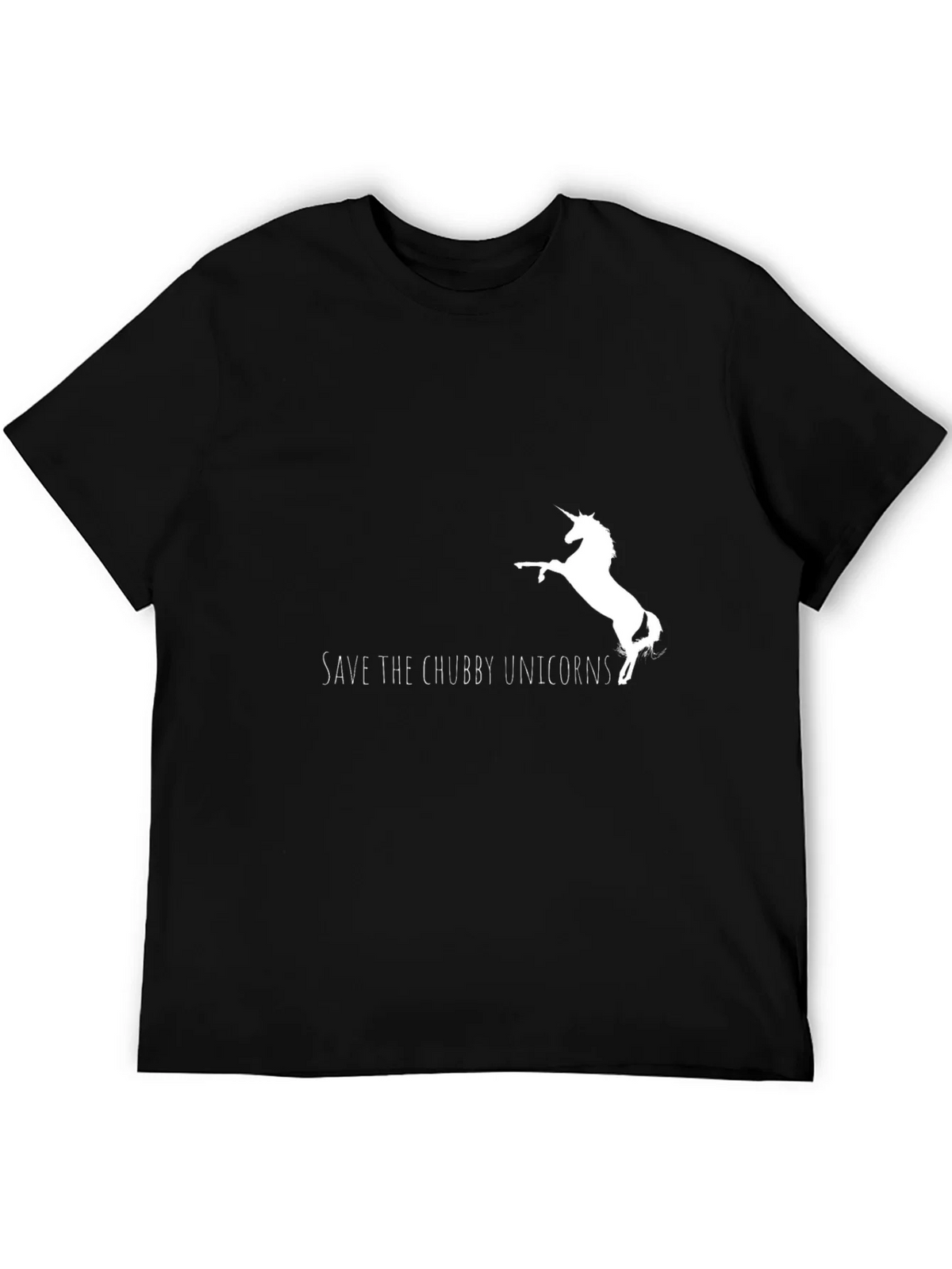 Save the Chubby Unicorns Graphic Tee - Black