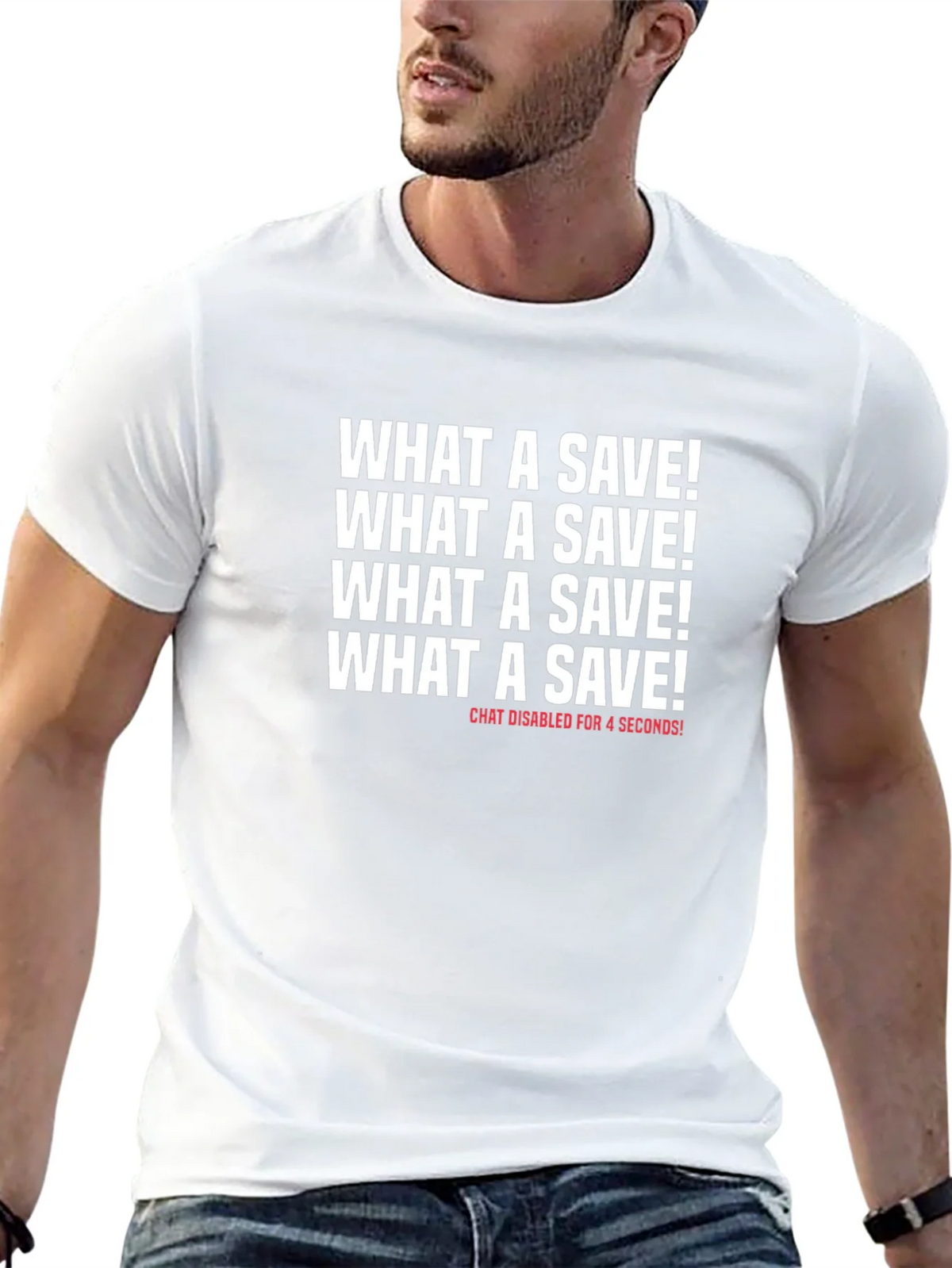 What a Save! Novelty Graphic T-Shirt