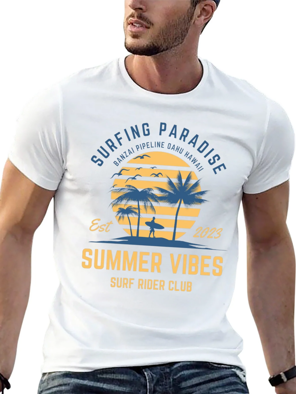 Summer Vibes Surf Rider Club T-Shirt