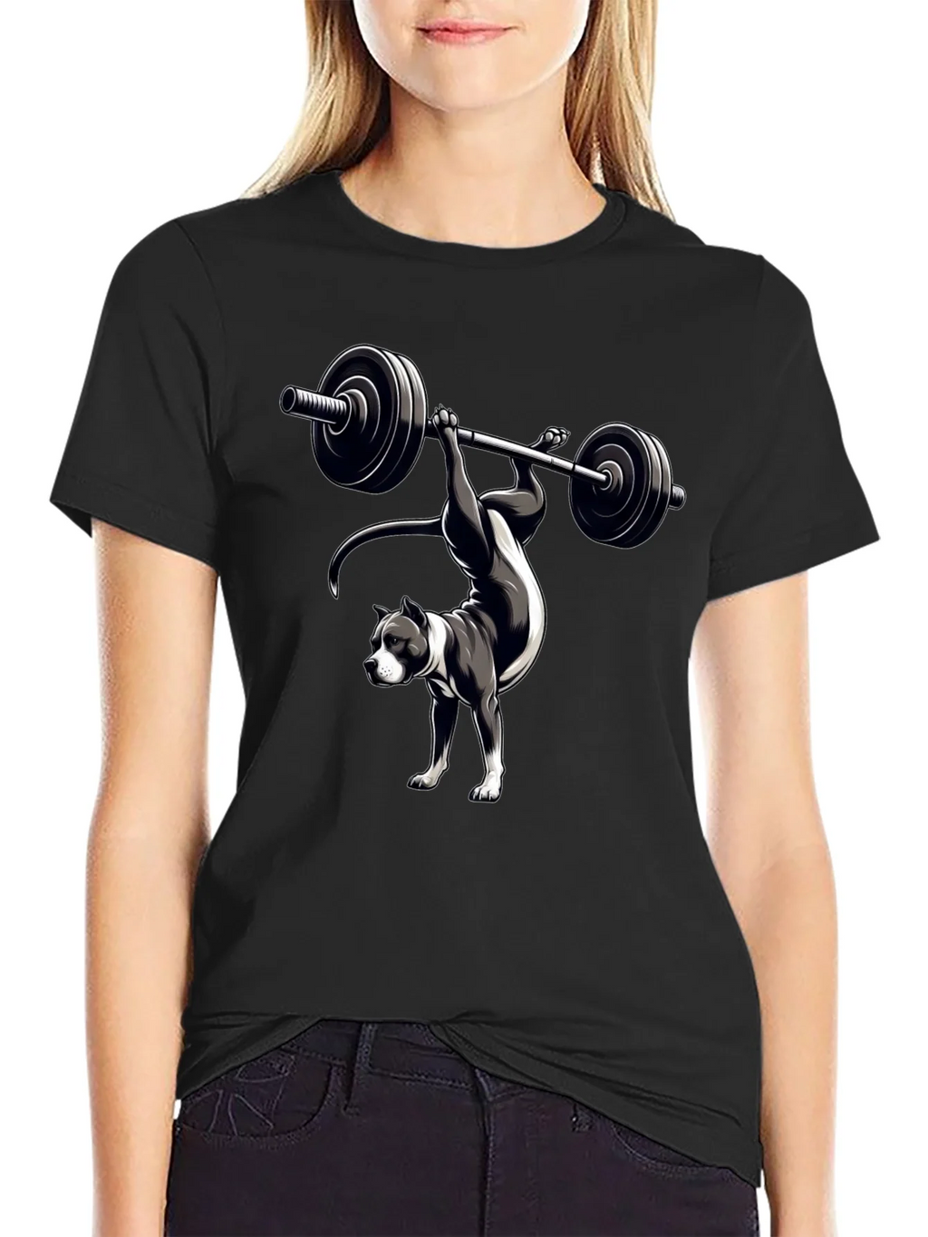 Pitbull Weightlifting T-Shirt - Dog Workout Tee